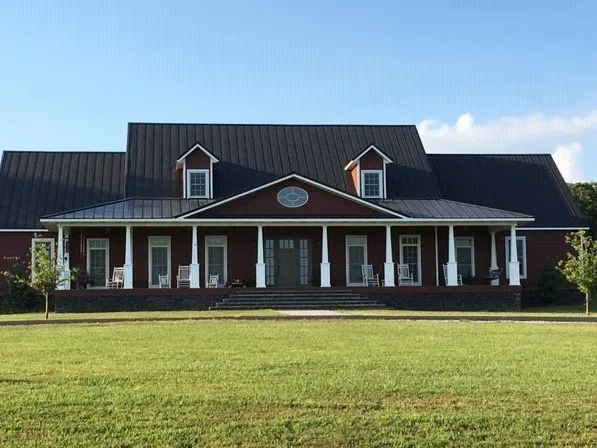black metal roof on house